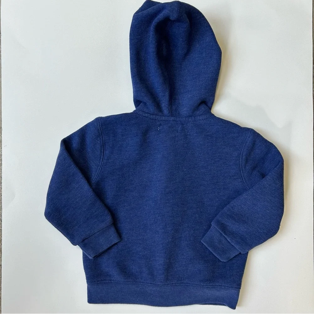 Ralph Lauren Toddler Boys Blue Logo Fleece Full-Zip Hoodie, Size 18 Months
